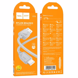 Кабель USB A to USB C Hoco 3A 1 м X113 серый
