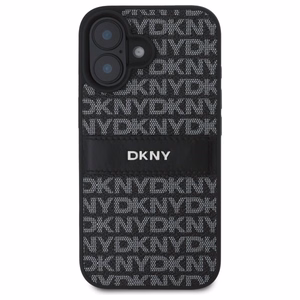 DKNY Texture Pattern Tonal Stripe iPhone 16 Ümbris - Must