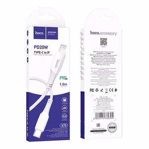 Кабель USB C to Lightning Hoco PD 3A 20W 1 m X70 белый