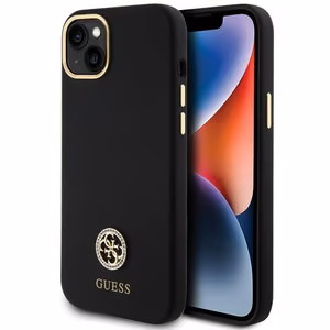 Guess Silicone Logo Strass 4G Ümbris jaoks iPhone 15 Plus / 14 Plus 6.7" - must