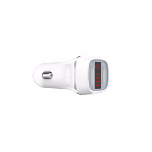 Borofone BZ3 Joyroad autolaadija 2 USB-A pordiga, 12 W, digitaalse näidikuga, valge