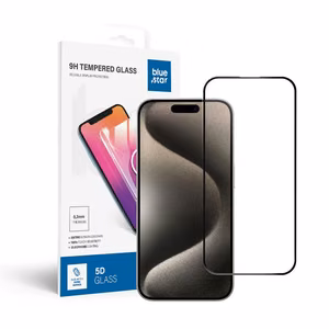 Karastatud klaas to iPhone 15 PRO (full glue) sinine Star 5D must