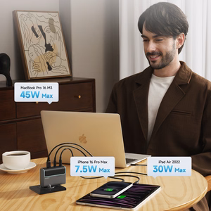 Cuktech CUKAD1003EUG GaN 100W Wall Laadija 2 x USB-C 1 x USB-A with USB-C Kaabel - hall