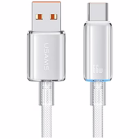 USAMS kaabel Cloud Series US-SJ658 6A USB-A USB-C 1,2m valge