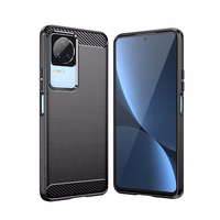Carbon Case for Xiaomi Poco F4 5G paindlik silikoonist süsinikkate must