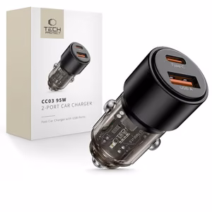 Tech-Protect CC03 95W 2-Port USB-A / USB-C Car Laadija - Must