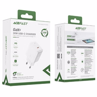 Acefast Laadija GaN USB Type C 30W, PD, QC 3.0, AFC, FCP valge (A21 valge)