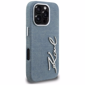Karl Lagerfeld FW Jeans Signature Logo чехол iPhone 16 Pro - синий