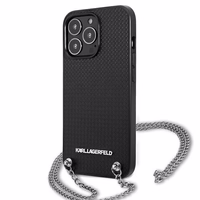 Karl Lagerfeld Leather Textured and Chain Ümbris jaoks iPhone 13 Pro Max 6.7" - must