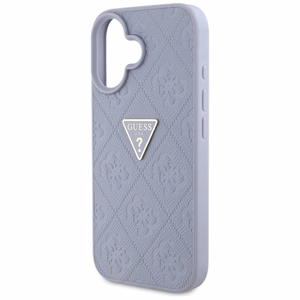 Guess Hot Stamp 4G Pattern Triangle Metal Logo iPhone 16 Ümbris - lilla