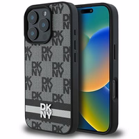 DKNY Checkered Pattern & Printed Stripes Ümbris jaoks iPhone 16 Pro Max - Must