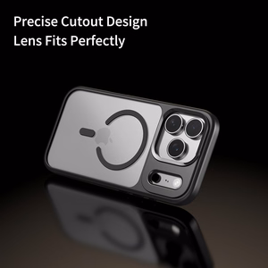 Rock Guard Lens Protection Series Magnetic Ümbris jaoks Iphone 17 Pro läbipaistev-must