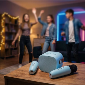 Blavec Portable Bluetooth Speaker WS-07 Karaoke Party - 5W with 2 microphones (WS07-2MBL) blue