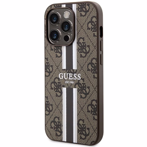 Guess 4G Printed Stripes MagSafe ümbris jaoks iPhone 15 Pro - brown