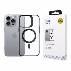 3mk Satin Armor MagCase with MagSafe jaoks iPhone 16 Pro - Clear with must Frame