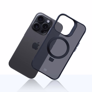 3mk Smoke Ümbris Mag&Stand jaoks Apple iPhone 16 pro max - must