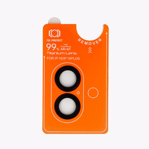 Tempered glass Tel Protect Titanium Lens 99% AR on camera for Iphone 16/16 Plus black (lens 2 pcs)