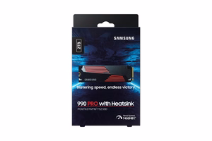 SSD Samsung 990 PRO jahutusradiaatoriga 2TB M.2 PCIe NVMe MLC kirjutamiskiirus 6900 MB/s lugemiskiirus 7450 MB/s 2,3mm TBW 1200 TB MTBF 1500000 h MZ-V9P2T0CW