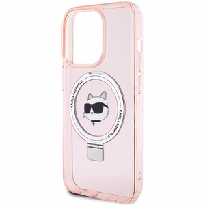Karl Lagerfeld KLHMP15XHMRSCHP iPhone 15 Pro Max 6.7" розовый/розовый жёсткий чехол Ring Stand Choupette Head MagSafe