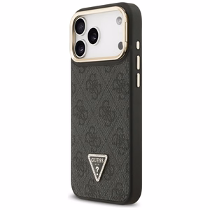 Guess 4G PU Triangle Logo & Alus Camera Magsafe Ümbris jaoks iPhone 17 Pro Max - must