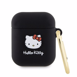 Hello Kitty Силиконовый 3D Kitty Head чехол для AirPods 1/2 - чёрный
