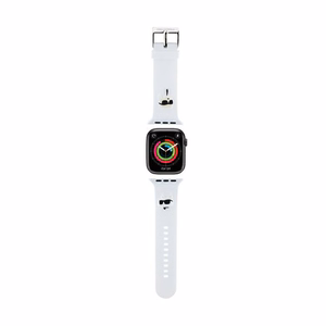 Karl Lagerfeld 3D Rubber Karl ja Choupette Heads rihm valge Apple Watch 42/44/45/49mm jaoks