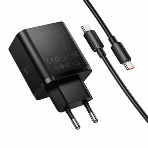telefoni laadija Hoco 2x USB C + USB A QC3.0 PD 3A 65W + andmekaabel USB C to USB C N75 must