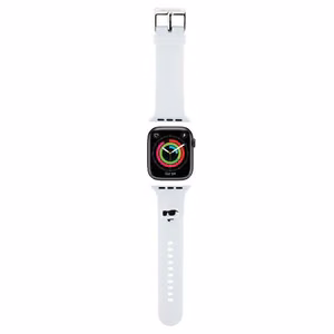 Karl Lagerfeld 3D Rubber Choupette Head rihm valge Apple Watch 42/44/45/49mm jaoks