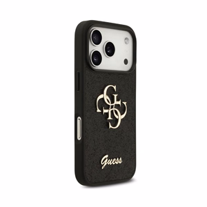 Case Guess PU Fixed Glitter 4G Metal Logo Apple iPhone 18 Pro Max black