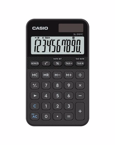 Casio SL-310YC-BK calculator, battery and solar-powered, black