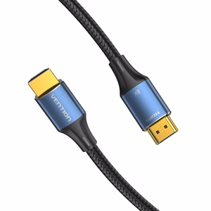 Vention puuvillane põimitud HDMI-A isane-isane HD kaabel 8K 5 m, sinine, alumiiniumsulam