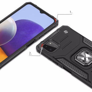 Wozinsky Ring Armor Case Kickstand Tough Rugged Cover for Samsung Galaxy A22 4G hõbedane