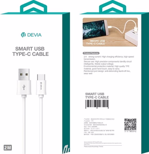 Devia cable Smart EC066 USB - USB-C 2,0 m 2,1A valge