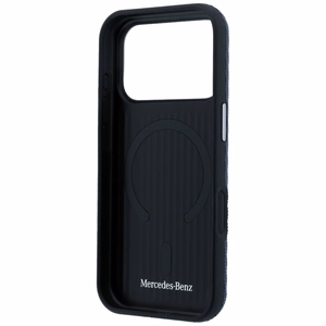 Mercedes nahk MagSafe ümbris iPhone 17 Pro Max puiduefektiga - tumesinine