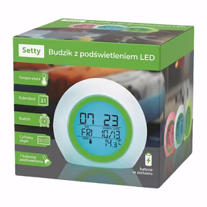 Setty alarm clock with LED light green