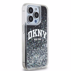 DKNY Liquid Glitter Big Logo iPhone 14 Pro Ümbris - Must