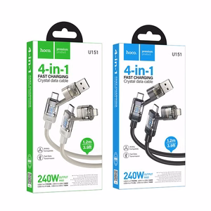 Kaabel 4in1 USB A/C USB C/Lightning Hoco 240W 1,2 m U151 must