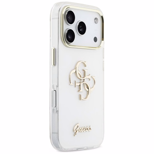 Guess IML 4G Script Metal Ümbris for iPhone 17 Pro - valge
