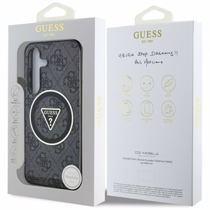 GUESS ümbris jaoks SAMSUNG S25 GUHMS25SHG4PRTGK (Magnetic IML Metal Glitter 4G Circle Triangle) must