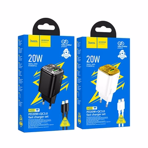 Зарядное устройство для телефона Hoco USB A + USB C QC3.0 PD 3A 20W + кабель USB C to Lightning N52 чёрное