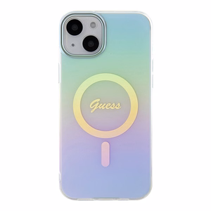 Guess GUHMP15MHITSQ iPhone 15 Plus 6.7" бирюзовый/бирюзовый жёсткий чехол IML Iridescent MagSafe