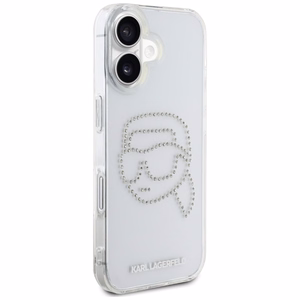 Karl Lagerfeld IML Rhinestones Karl Head Ümbris jaoks iPhone 16 Clear