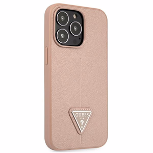 Guess GUHCP13LPSATLP iPhone 13 Pro / 13 6.1" roosa/roosa kõvakott SaffianoTriangle Logo