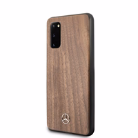 Mercedes Wood Line pähklipuust ümbris Samsung Galaxy S20 jaoks - pruun