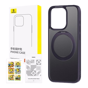 Baseus SkyRing 360° telefoni ümbris koos statiiviga iP 14 Pro jaoks +temperaatklaas ja puhastuskomplekt (lilla)