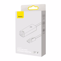 Baseus Adapter Lite seeria - USB to RJ45 - 1000 Mbps (WKQX000102) valge