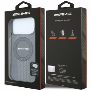 Mercedes AMG IML Double Layer Urban Line ümbris seadmele iPhone 18 Pro Max / 17 Pro Max, rõngastoega, MagSafe-ühilduv – must