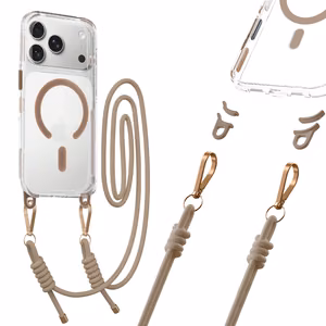 Tel Protect Strap Clear Ümbris jaoks Iphone 17 Pro Max kuldne