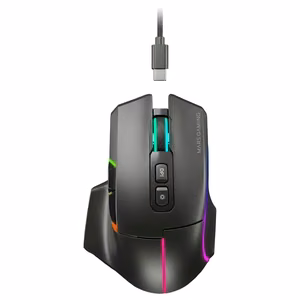 Mars Gaming MMWVECTOR optiline paremakäeline hiir, RF-juhtmevaba ühendus, Bluetooth ja USB Type-A, 12000 DPI