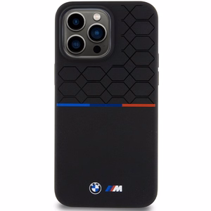 BMW M Silicone Pattern MagSafe чехол для iPhone 15 Pro Max - чёрный